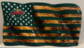 “State of Hockey" Minnesota Wild Wavy Wood Flag