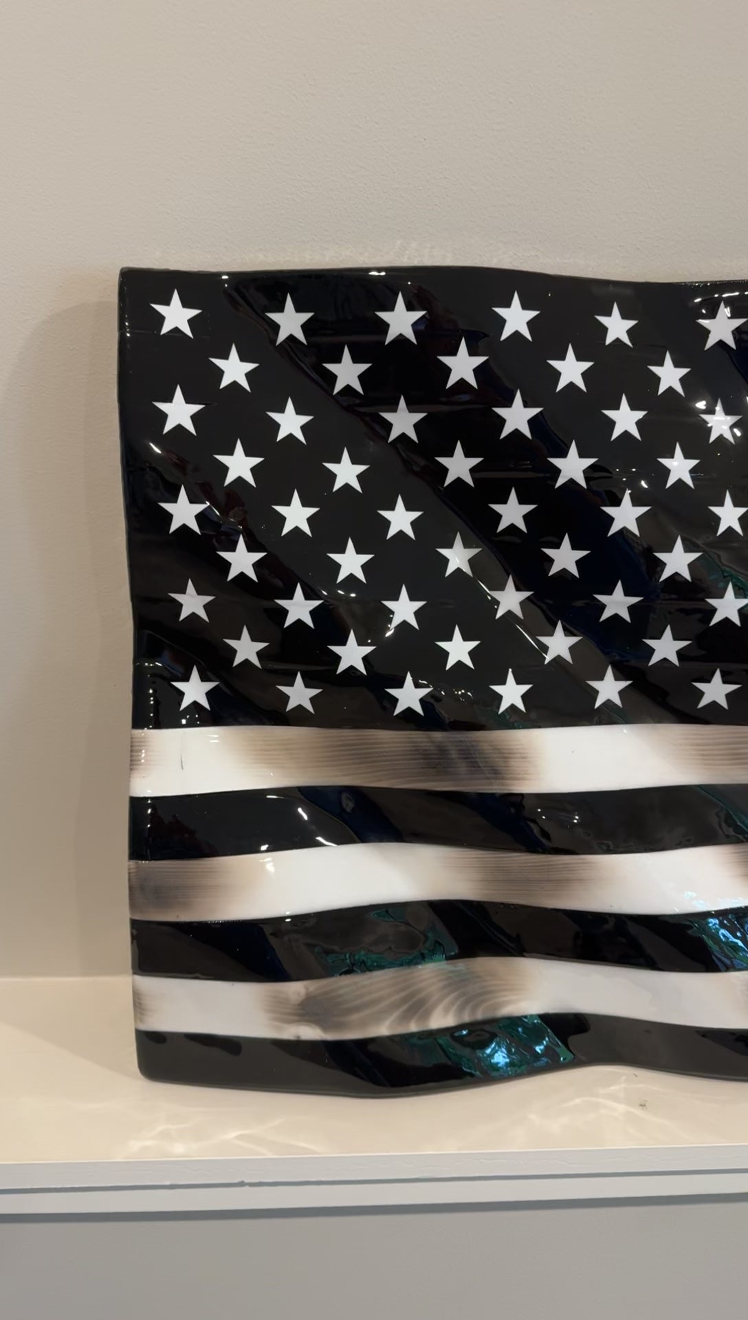 Brisket, Butts, Ribs & Freedom Custom Wooden Flag